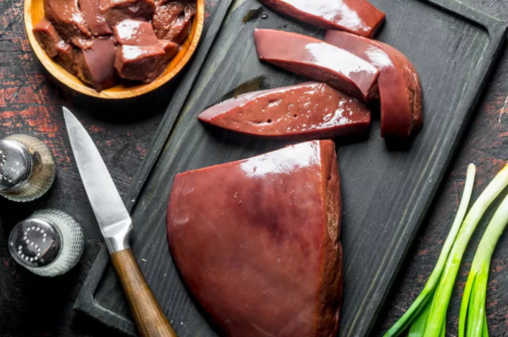 Cat diets including beef liver
