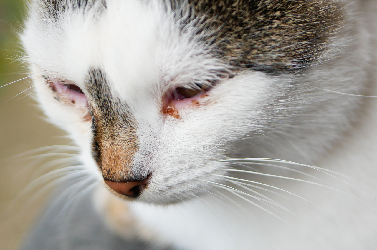 What are the symptoms of a sick cat eyes?
